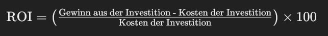 Formel zur Berechnung des ROI